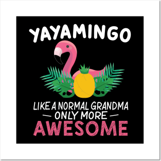 Yayamingo Funny  Yaya Birthday Flamingo Gift Posters and Art